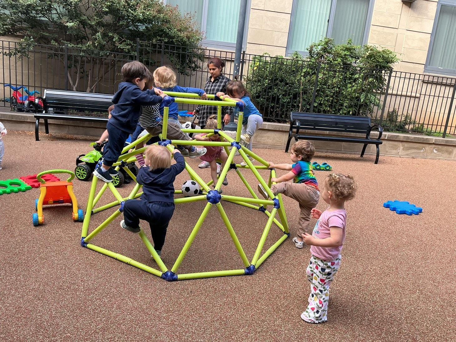 Children enjoying outdoor play at Lily Pads in North Bethesda Maryland